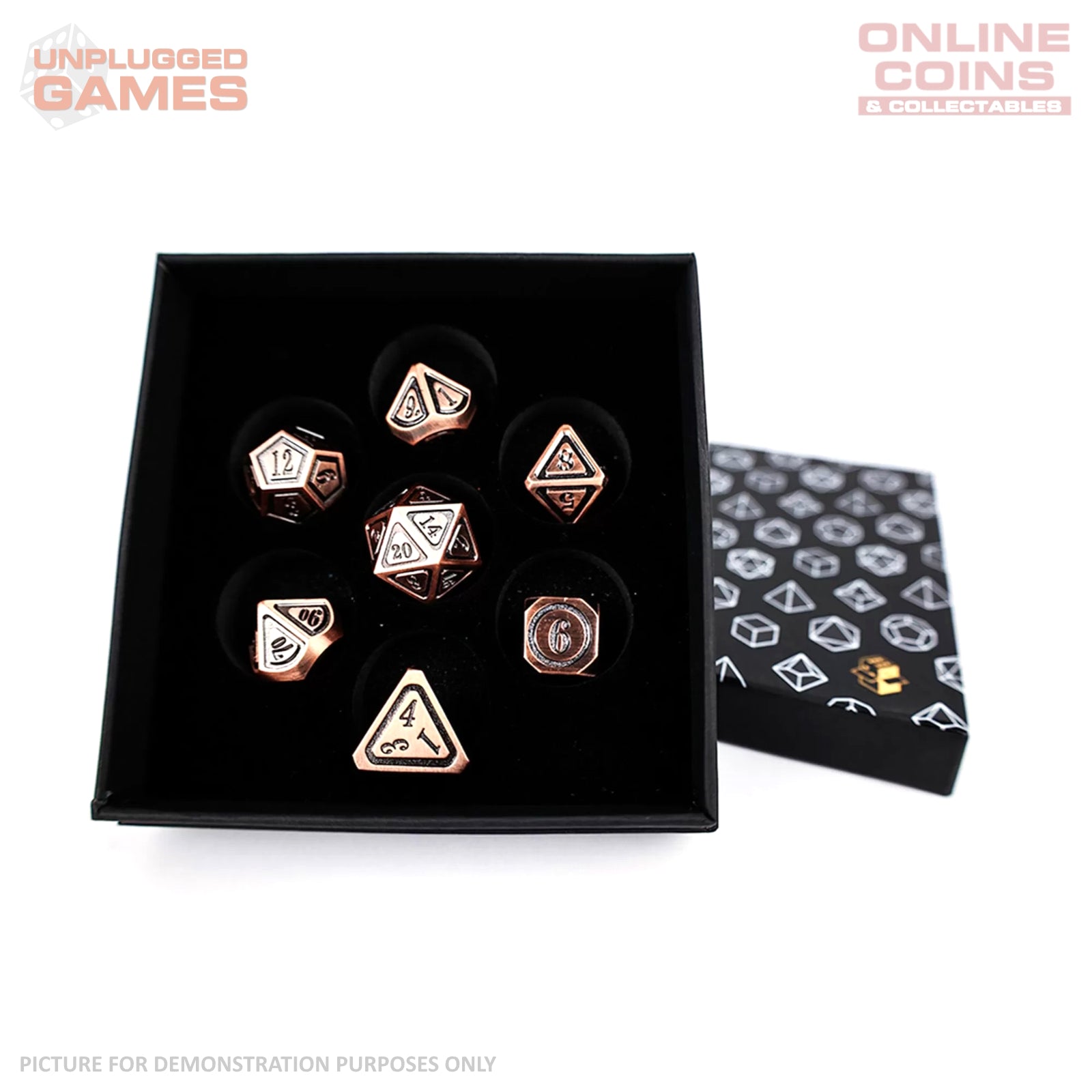 LPG Dice Set - Metal RPG Concentric Black/Brass